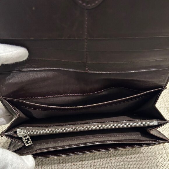 Fendi Zucca Coated Canvas Trifold Long Wallet - Picture 8 of 11